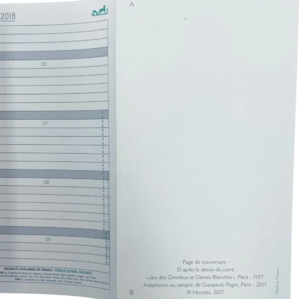 New Hermes Paris Synoptique 2018 Planner Refill from Grand Modele Agenda
